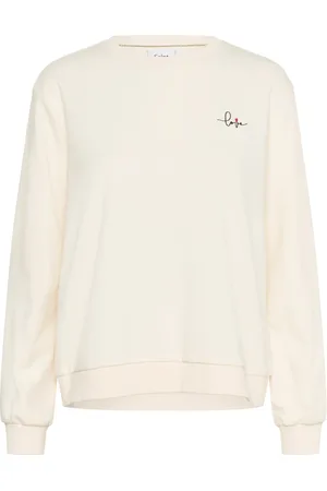 Saint Tropez Bluzy, Kobieta, Beżowy, L, Bluza z haftem Ice