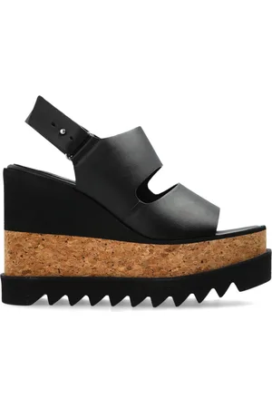 Stella McCartney Buty, Kobieta, Czarny, 40 EU, Skóra, Sandały na Koturnie Elyse