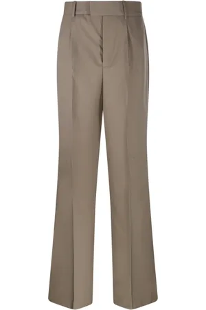 Rohe Spodnie, Kobieta, Beżowy, L, Khaki Spodnie z Plisami