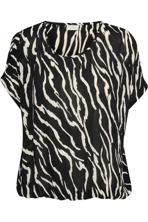 Kaffe Bluzki, Kobieta, Czarny, S, Zebra Print Top & T-Shirt