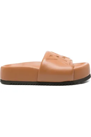 vic matiè Buty, Kobieta, brązowy, 37 EU, Karmelowe Brązowe Sandały z Palcem Migdałowym