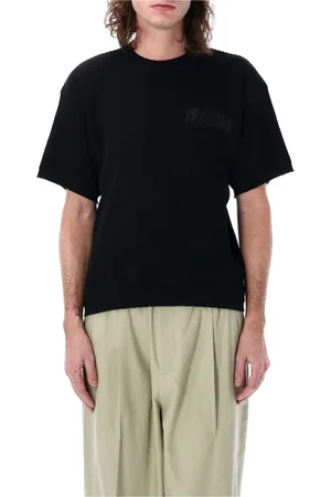MAGLIANO Koszulki, Mężczyzna, Czarny, S, Len, Czarna Waffle Tee z Haftem Logo
