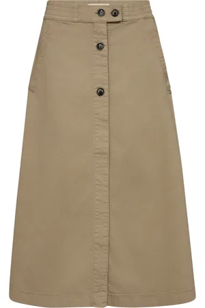 Mos Mosh Spódnice, Kobieta, Beżowy, M, Bawełna, Spódnica Midi Sesame
