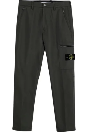 Stone Island Spodnie, Mężczyzna, Zielony, W33, Bawełna, Spodnie Cargo