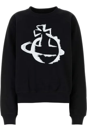 Vivienne Westwood Bluzy, Mężczyzna, Czarny, M, Czarna Bluzka z Okrągłym Dekoltem i Długimi Rękawami