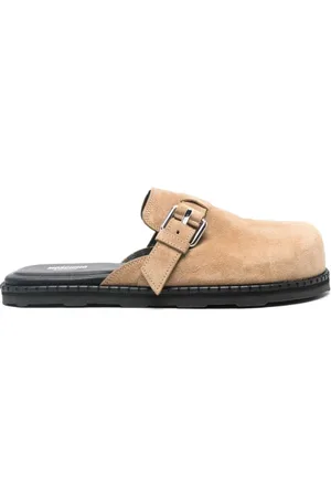 Moschino Buty, Kobieta, Beżowy, 38 EU, Beżowe Skórzane Buty z Klamrą