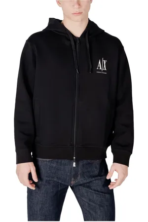 Armani Exchange Bluzy, Mężczyzna, Czarny, L, Bluza męska Capsulate