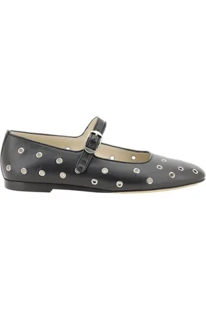 Le Monde Beryl Buty, Kobieta, Czarny, 37 1/2 EU, Skóra, Studded Leather Mary Jane Ballet Flats