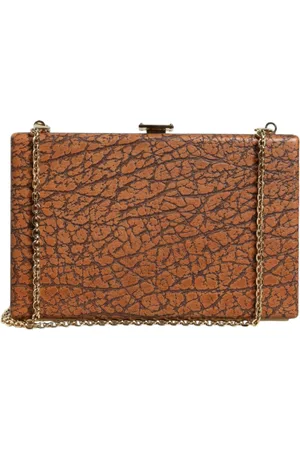 Dolce & Gabbana Torebki, Kobieta, brązowy, ONE SIZE, Złota rama Mini Crossbody Bag z otworami na karty