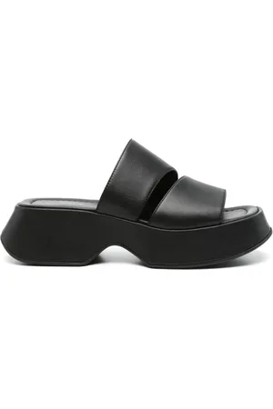 vic matiè Buty, Kobieta, Czarny, 39 EU, Czarne Skórzane Otwarte Obcasy