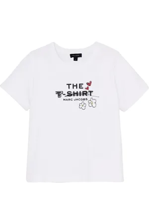 Marc Jacobs Koszulki, Kobieta, Biały, S, Bawełna, Doodle Slim Tee Shirt