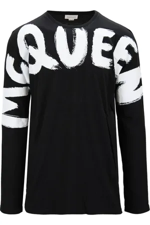 Alexander McQueen Koszulki, Mężczyzna, Czarny, M, Męski Bawełniany T-shirt z Długim Rękawem