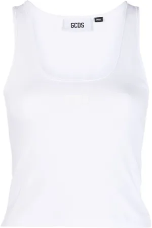 GCDS Koszulki, Kobieta, Biały, M, Casual Jersey Top