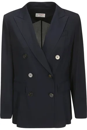 ALBERTO BIANI Kurtki, Kobieta, Niebieski, L, Elegancka Double-Breasted Jacket