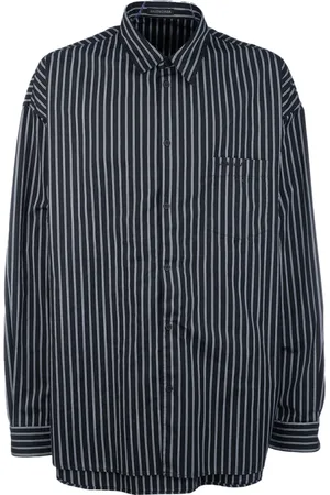 Balenciaga Koszule, Mężczyzna, Czarny, M, Len, Stylowe Koszule Kolekcja