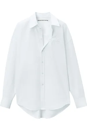 Alexander Wang Bluzki, Kobieta, Biały, M, Oversize Biała Bawełniana Koszula