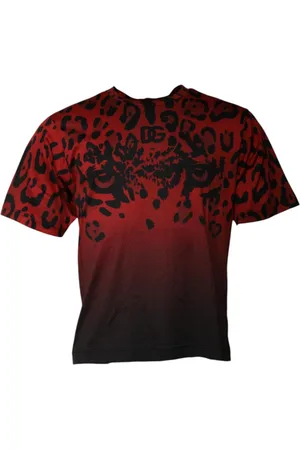 Dolce & Gabbana Koszulki, Mężczyzna, Wielobarwność, S, T-shirt z krótkim rękawem w panterkę