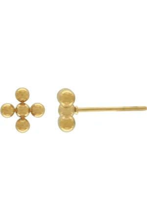 Dansk Copenhagen Akcesoria, Kobieta, Żółty, ONE SIZE, Kolczyki Dot Cross Post, Wodoodporne, 18K