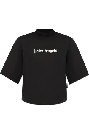 Palm Angels Koszulki, Kobieta, Czarny, M, Bawełna, T-shirt z Logo