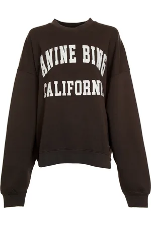 ANINE BING Bluzy, Mężczyzna, Szary, S, Oversized Sweatshirt z Logo Patchem