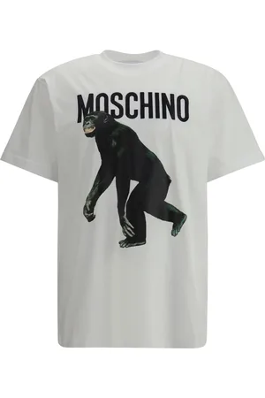 Moschino Koszulki, Mężczyzna, Biały, M, T-shirt z wzorem i logo