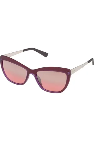 Police Akcesoria, Kobieta, Czerwony, ONE SIZE, Czerwone Okulary Przeciwsłoneczne Cat Eye z Filtrem UV