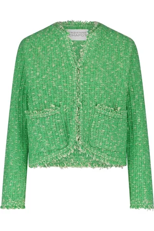 Fabienne Chapot Kurtki, Kobieta, Zielony, 2XL, Tweed, Joshua Cardigan