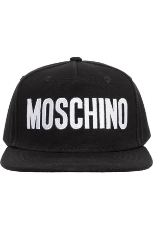 Moschino Akcesoria, Mężczyzna, Czarny, ONE SIZE, Regulowana Abstrakcyjna Logo Wyhaftowana Czapka