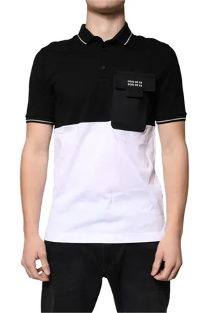 Dolce & Gabbana Koszulki, Mężczyzna, Czarny, M, Czarny Polo T-shirt z Logo