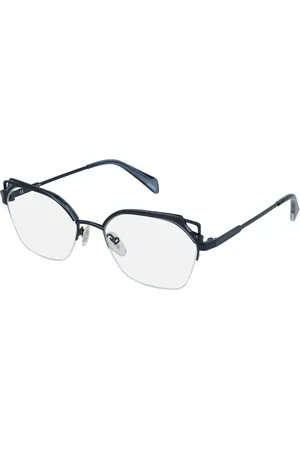 Police Akcesoria, Kobieta, Niebieski, ONE SIZE, Niebieskie Okulary Metalowe Cat Eye