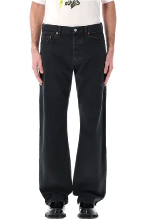 MAGLIANO Jeansy, Mężczyzna, Czarny, L, Denim, Czarne Spodnie Dżinsowe z Plecionym Tyłem