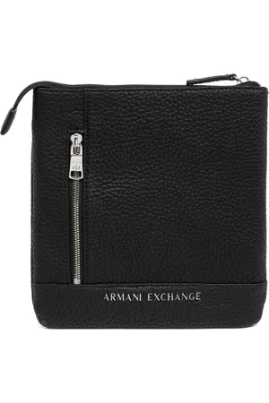 Armani Exchange Torebki, Mężczyzna, Czarny, ONE SIZE, Stylowa Torba na Ramię z Zamknięciem na Zamek