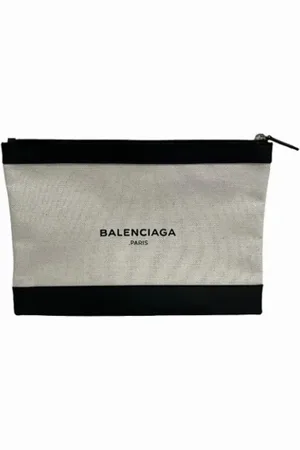 Balenciaga Pre-owned, Kobieta, Beżowy, ONE SIZE, Len, Pre-owned Canvas clutches