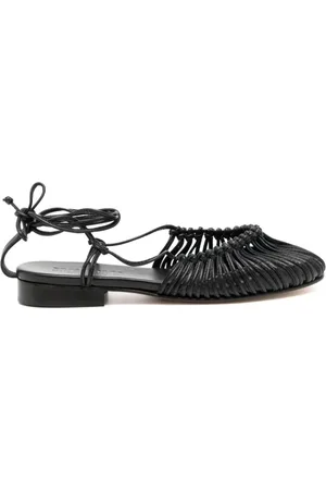 Hereu Buty, Kobieta, Czarny, 40 EU, Czarne płaskie buty z węzłową konstrukcją