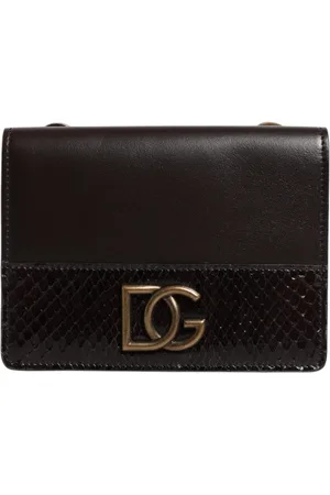 Dolce & Gabbana Akcesoria, Kobieta, brązowy, ONE SIZE, Brązowy Skórzany Portfel z Paskiem