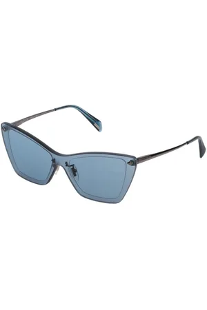 Police Akcesoria, Kobieta, Niebieski, ONE SIZE, Niebieskie Metalowe Okulary