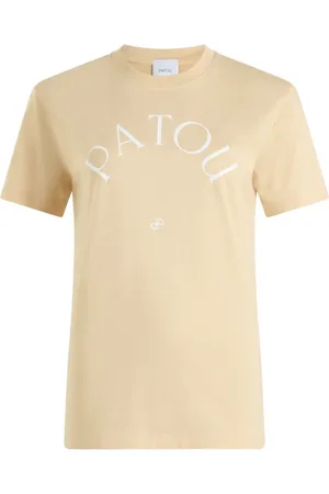 Patou Koszulki, Kobieta, Beżowy, S, Naturalny T-shirt z Eleganckim Logo