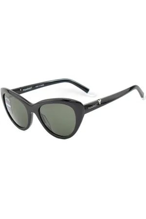 Vuarnet Akcesoria, Kobieta, Czarny, ONE SIZE, Zielone Szkło Kryształowe Okulary Damskie