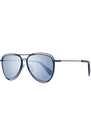 YOHJI YAMAMOTO Akcesoria, Mężczyzna, Niebieski, ONE SIZE, Niebieskie Okulary Przeciwsłoneczne Aviator z Ochroną UV