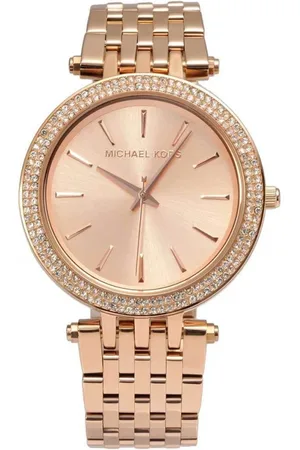 Michael Kors Akcesoria, Kobieta, Żółty, ONE SIZE, Różowe Złoto Stalowy Zegarek