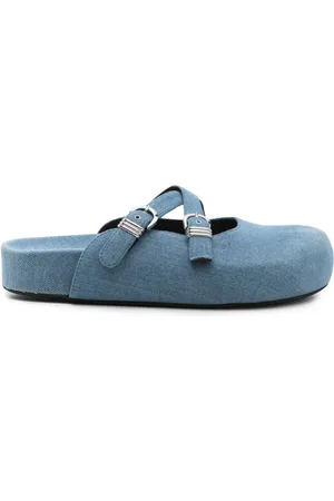 vic matiè Buty, Kobieta, Niebieski, 38 EU, Niebieskie Sandały z Klamrą i Wycięciami