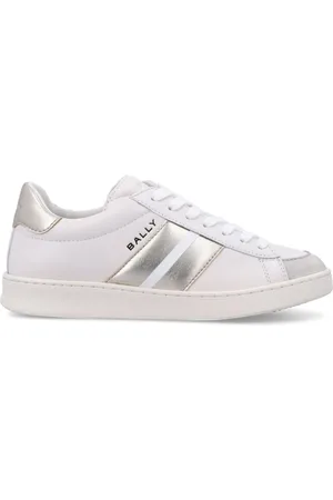 Bally Buty, Kobieta, Biały, 36 EU, Bawełna, Białe skórzane sneakersy z detalami logo