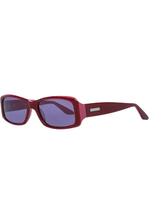 More & More Akcesoria, Kobieta, Czerwony, ONE SIZE, Czerwone Plastikowe Okulary Owalne