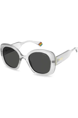 Polaroid Akcesoria, Kobieta, Szary, ONE SIZE, Szare Metalowe Okulary Przeciwsłoneczne Solidny Barwnik Polaryzacja
