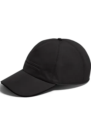 Ermenegildo Zegna Akcesoria, Mężczyzna, Czarny, L, Czarna czapka baseballowa z profilowaną skórzaną krawędzią
