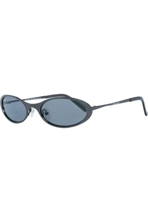More & More Akcesoria, Kobieta, Czarny, ONE SIZE, Czarne Owalne Metalowe Okulary Przeciwsłoneczne UV