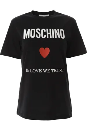 Moschino Koszulki, Kobieta, Czarny, XS, Bawełna, Organiczna Bawełna Miłość Zaufanie T-shirt