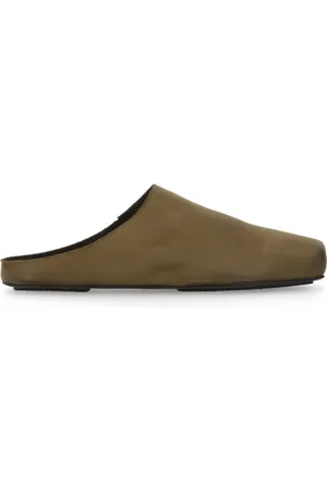 UMA WANG Buty, Kobieta, Zielony, 40 EU, Zielone Skórzane Buty na Płaskim Obcasie z Kwadratowym Nosem