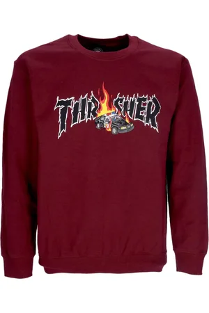 Thrasher Bluzy, Mężczyzna, brązowy, S, Maroon Crewneck Męski Sweatshirt
