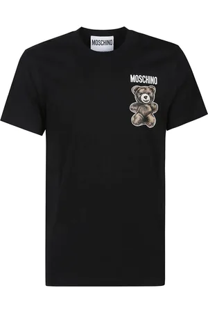 Moschino Koszulki, Mężczyzna, Czarny, M, Słodka Graficzna Koszulka z Niedźwiedziem